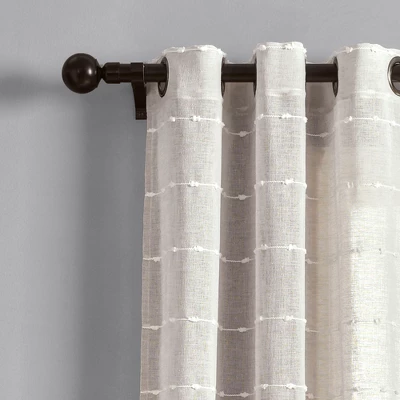 Set Of 2 Farmhouse Texture Grommet Sheer Window Curtain Panels - Lush Décor 3 Set Of 2 Farmhouse Texture Grommet Sheer Window Curtain Panels - Lush Décor