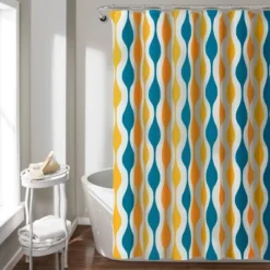 Mid-Century Geo Shower Curtain - Lush Décor -Lush Décor GUEST eae60297 2c85 4d39 818b 82bbf7954fc2