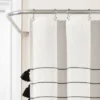 Farmhouse Boho Striped Woven Tassel Yarn Dyed Cotton Shower Curtain Ivory/Black - Lush Décor