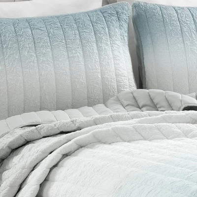 3pc Crinkle Ombre Quilt Set - Lush Décor 3 3pc Crinkle Ombre Quilt Set - Lush Décor