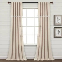 Set Of 2 (84"x52") Ivy Tassel Faux Linen Light Filtering Window Curtain Panels - Lush Décor 13 Set Of 2 (84"x52") Ivy Tassel Faux Linen Light Filtering Window Curtain Panels - Lush Décor -Lush Décor GUEST ecac8643 85db 4c50 ace7 222dde91d451