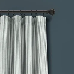Set Of 2 Farmhouse Vintage Stripe Yarn Dyed Cotton Light Filtering Window Curtain Panels - Lush Décor
