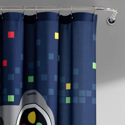 72"x72" Single Kids' Video Games Shower Curtain Navy - Lush Décor 3 72"x72" Single Kids' Video Games Shower Curtain Navy - Lush Décor
