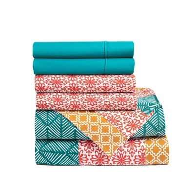 6pc Bohemian Stripe Patterned Sheet Set - Lush Décor 8 6pc Bohemian Stripe Patterned Sheet Set - Lush Décor - Image 6