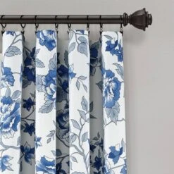 Set Of 2 (84"x52") Ivana Floral Light Filtering Window Curtain Panels - Lush Décor