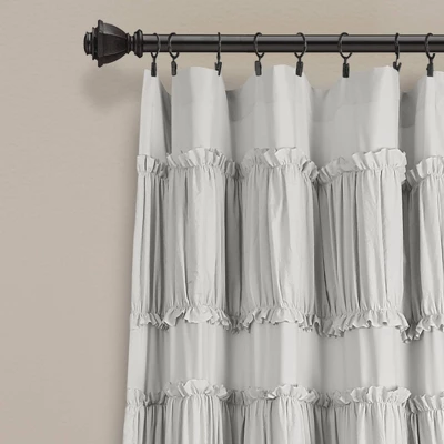 Set Of 2 Nova Ruffle Light Filtering Curtain Panels - Lush Décor 4 Set Of 2 Nova Ruffle Light Filtering Curtain Panels - Lush Décor - Image 2