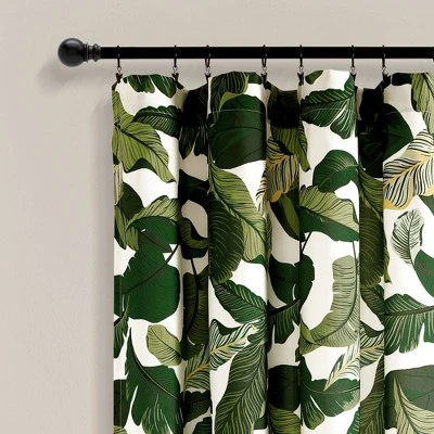 2pk 52"x63" Light Filtering Tropical Paradise Curtain Panels Green - Lush Décor 3 2pk 52"x63" Light Filtering Tropical Paradise Curtain Panels Green - Lush Décor
