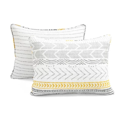 Lush Décor 3pc Hygge Geo Reversible Cotton Quilt & Sham Set 8 Lush Décor 3pc Hygge Geo Reversible Cotton Quilt & Sham Set - Image 6